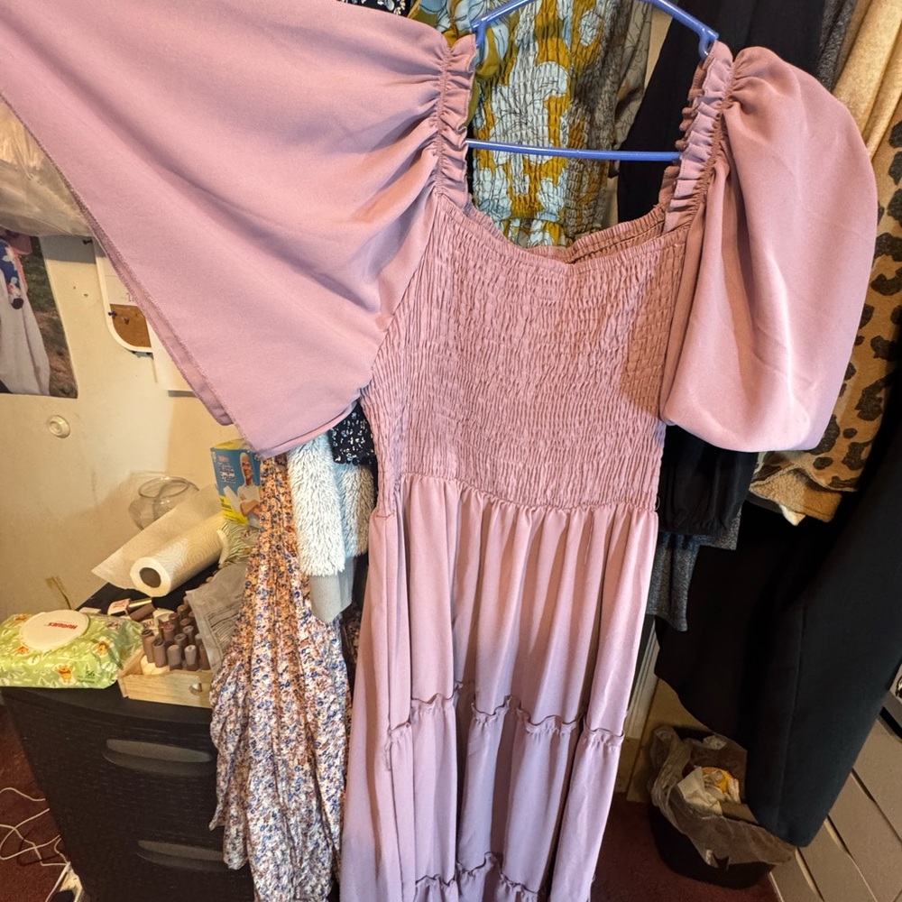 Lavender Smocked Maxi Dress